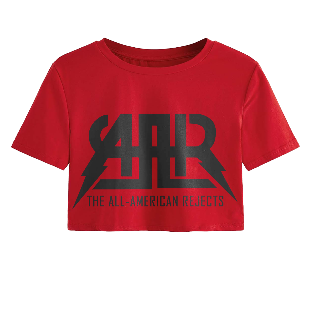 The All American Rejects Logo Crop Top Tee in red and black