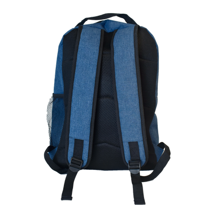 blue back pack back