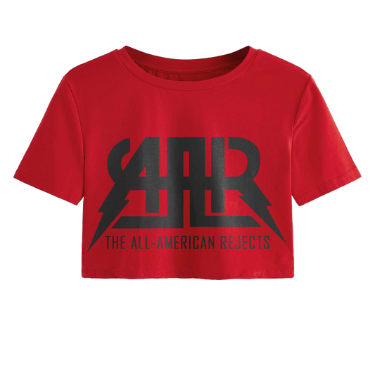 The All American Rejects Logo Crop Top Tee in red and black