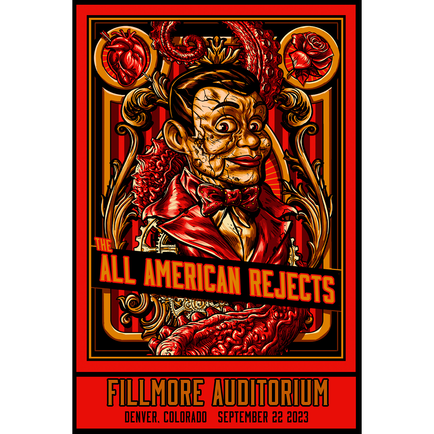 The All American Rejects Fillmore Auditorium Denver, CO Poster 2023