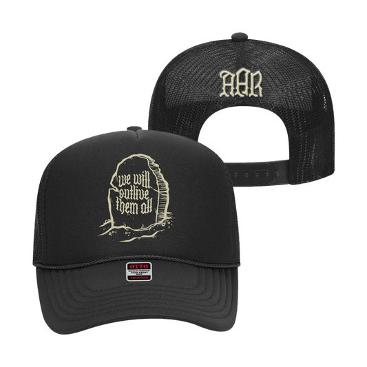 Outlive Trucker Hat front and back
