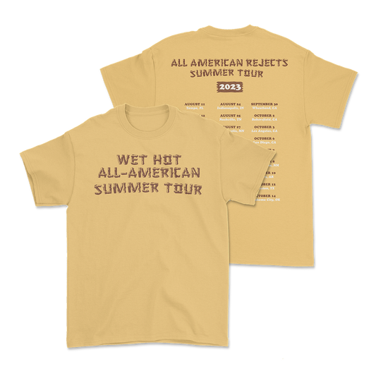 All American Rejects Wet Hot All-American Summer Tour Tee front and back
